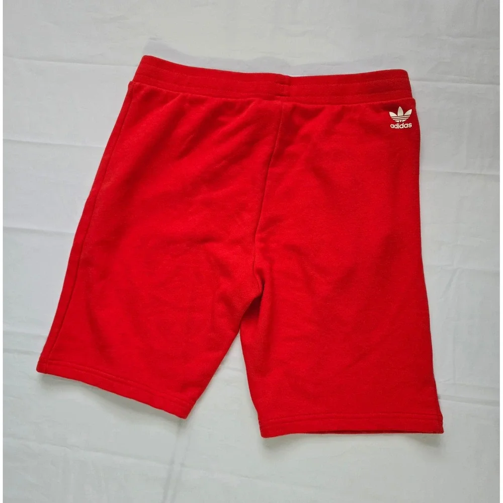 Adidas Originals Boys Red Trefoil Circle Logo Sweat Shorts Size Large 13-14Y
